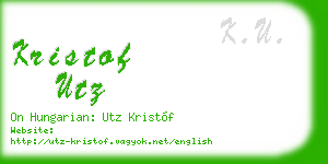 kristof utz business card